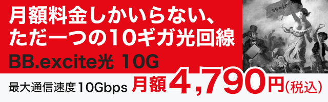 月額料金しかいらない、ただ1つの10ギガ光回線