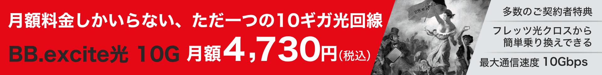 BB.excite光 10Gサービスページ