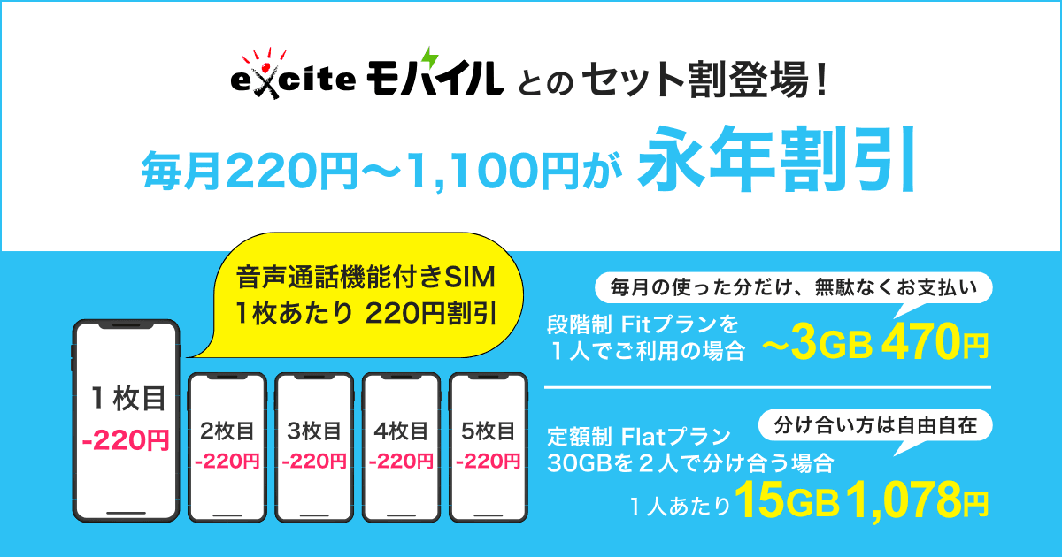 BB.excite光 Fit × エキサイトモバイル セット割