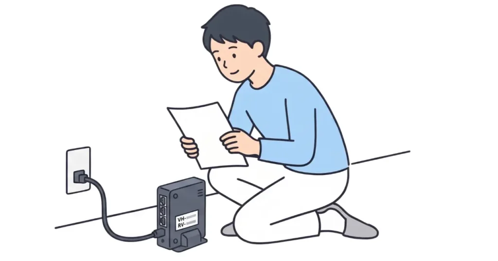 VDSLモデムの確認方法